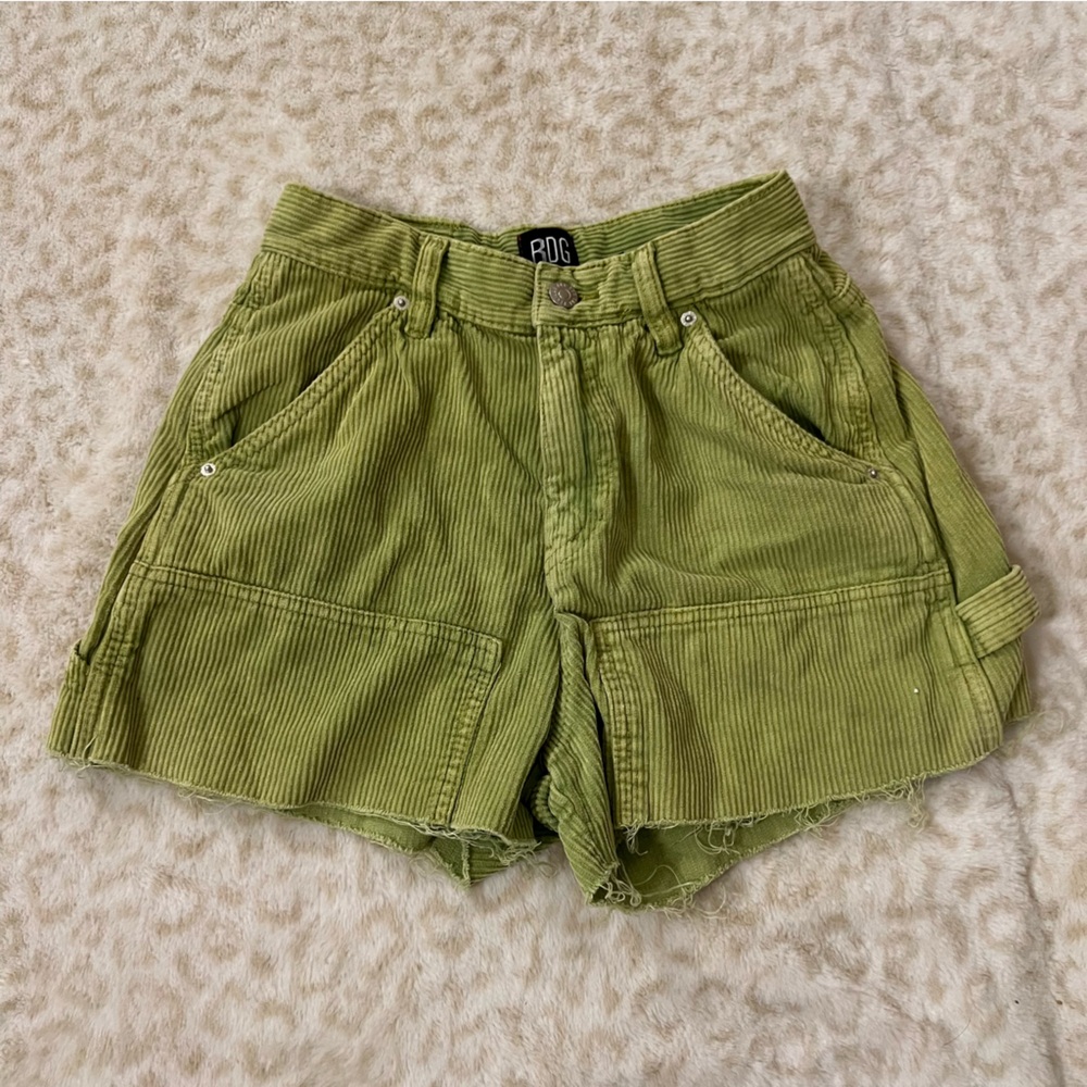 UO Green corduroy shorts